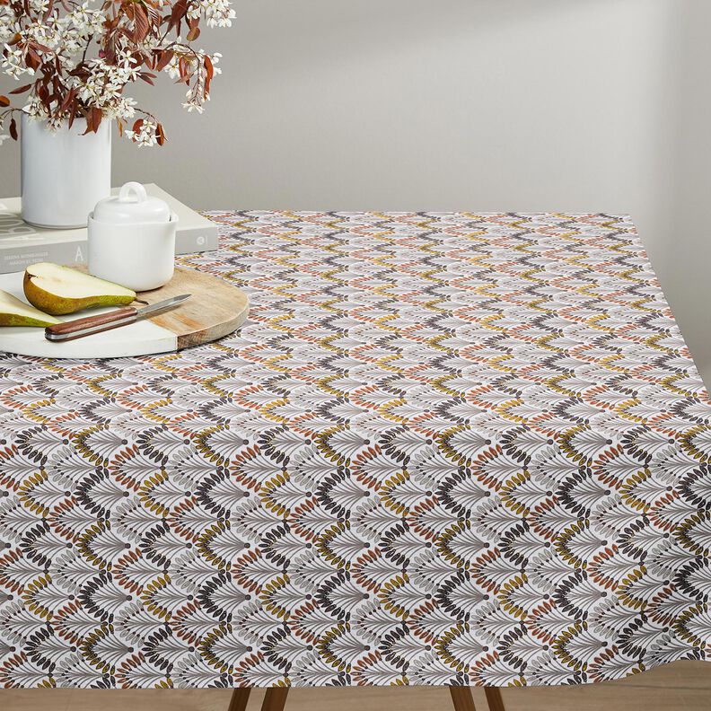 Tissu en coton Cretonne Éventail – taupe/ivoire,  image number 8