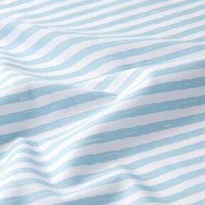 Tissu en coton Cretonne rayures décontractées – bleu clair/blanc, 