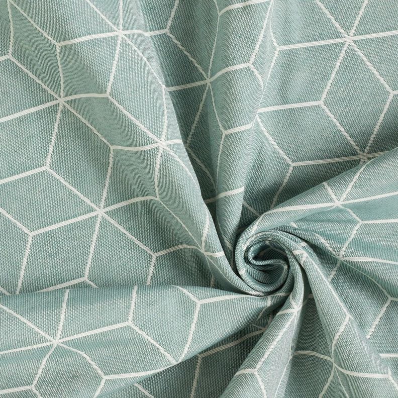 Tissu de décoration Jacquard cubes modernes – roseau/ivoire,  image number 3