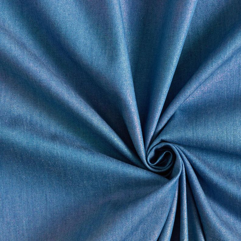 Chambray Brillant arc-en-ciel Imprimé feuille | Poppy Fabrics – bleu jean/mélange de couleurs,  image number 3