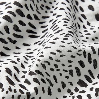 Mélange coton viscose taches animalières – blanc/noir, 