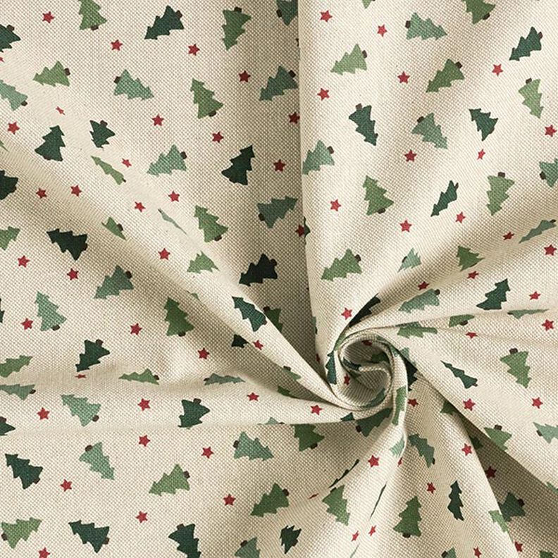 Tissu de décoration Semi-panama petits sapins – nature,  image number 3
