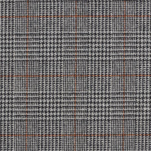 Drap de laine Prince de Galles – gris foncé/orange,  image number 1