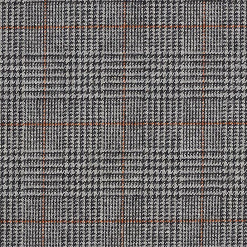 Drap de laine Prince de Galles – gris foncé/orange,  image number 1