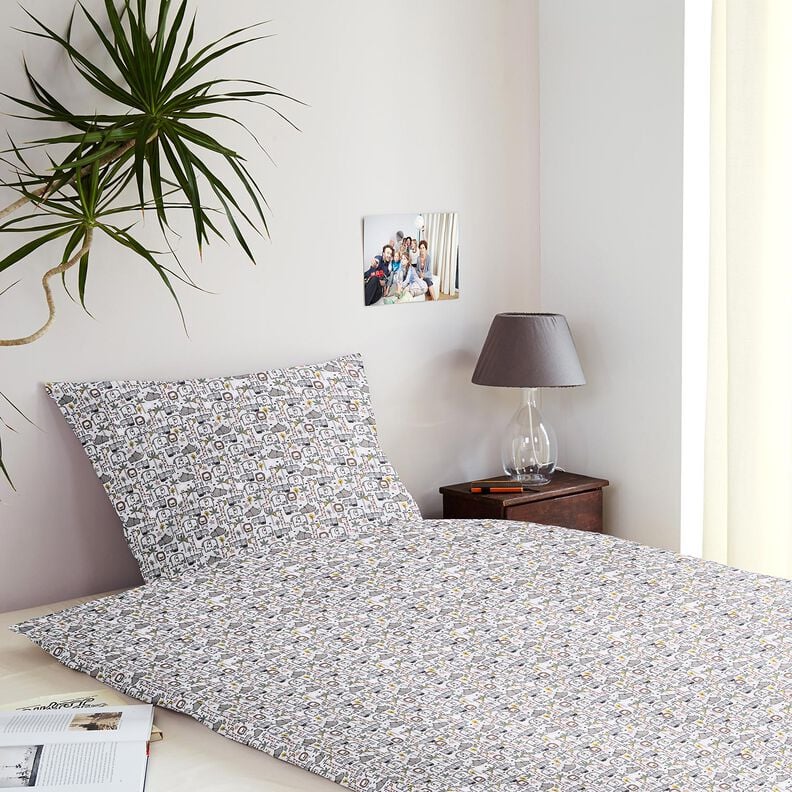 Tissu en coton Cretonne petits animaux sauvages – argent, image number 5