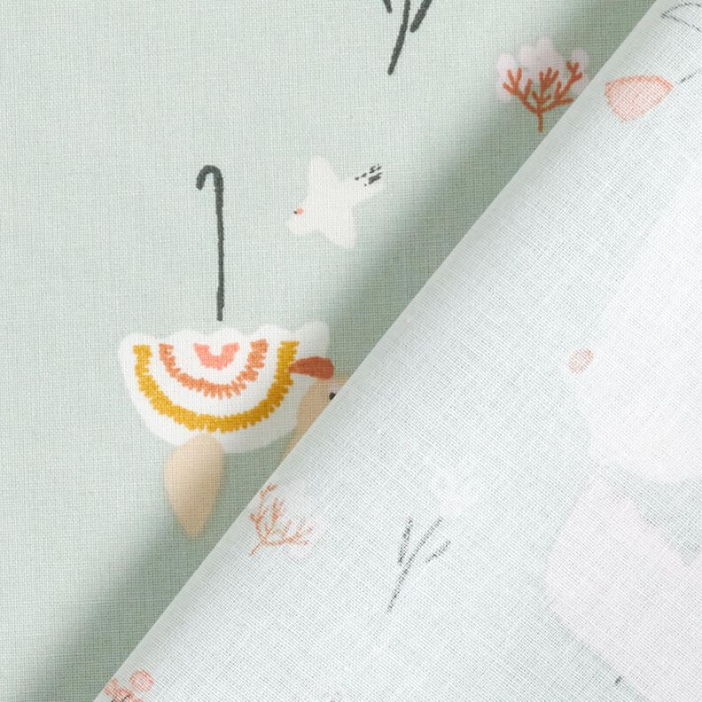 Tissu en coton Animaux avec parapluies – menthe clair,  image number 4