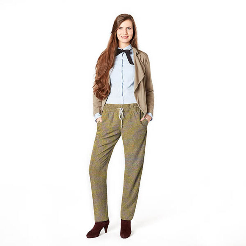 Tissu de pantalon Rayures – jaune/gris, image number 5