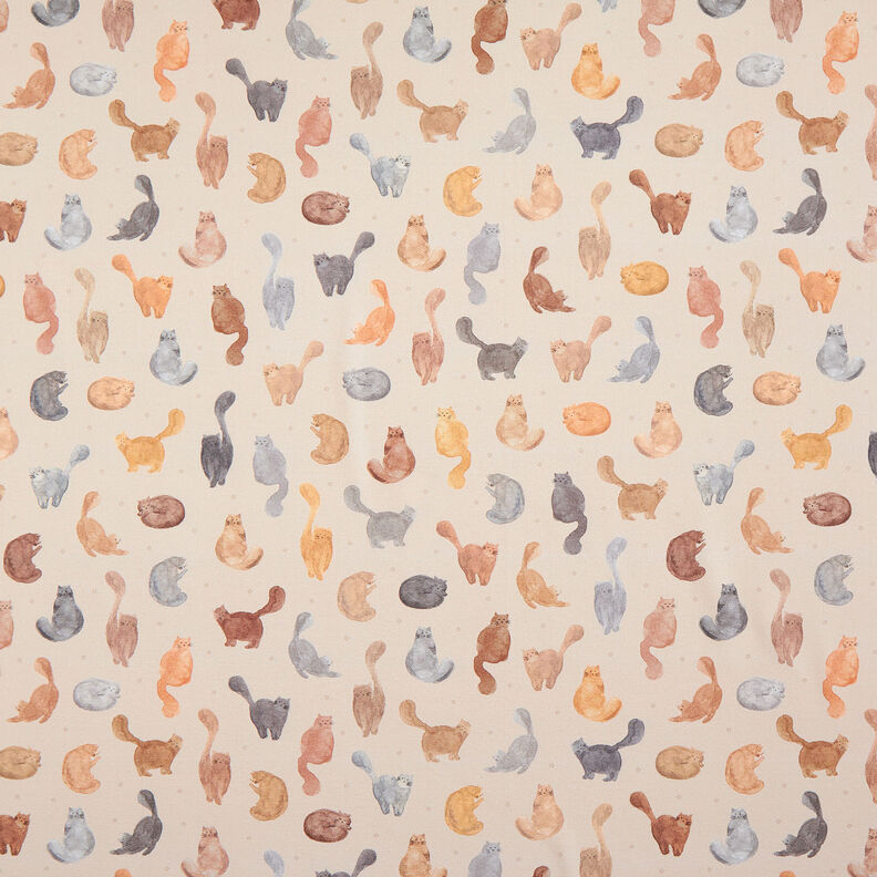 Tissu de décoration Semi-panama Chats peints – beige clair,  image number 1