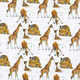 Popeline coton Impression numérique Impression aquarelle girafes | STENZO – blanc – Échantillon,  thumbnail number 1