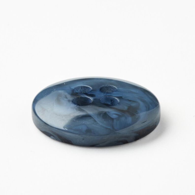 Bouton 4 trous marbré [Ø 15 mm] – bleu brillant,  image number 3