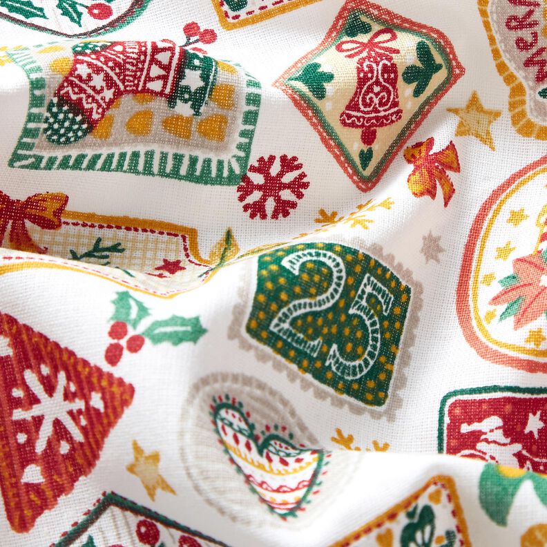 Tissu en coton Popeline Images de Noël – blanc/carmin,  image number 2