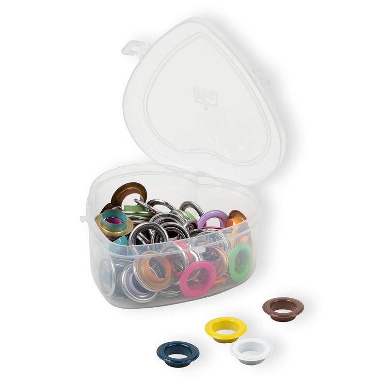 Œillets avec disques, boîte en forme de cœur [14 mm] | Prym – rouge,  image number 3