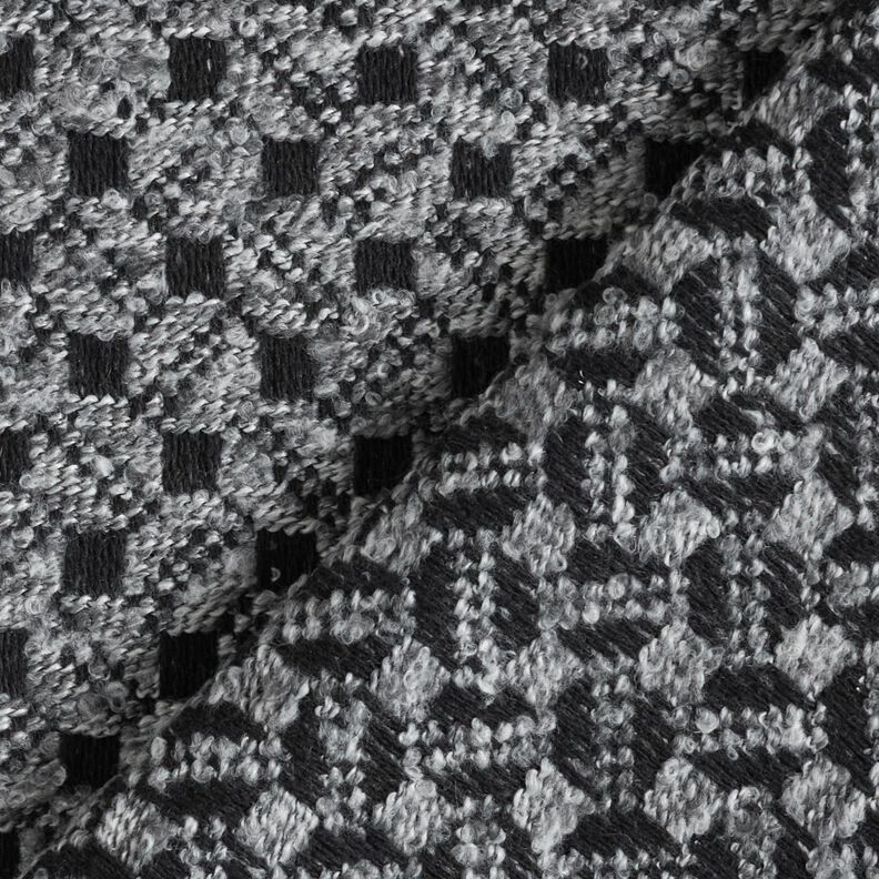 Tissu pour manteau petits carreaux – gris clair/noir, image number 5