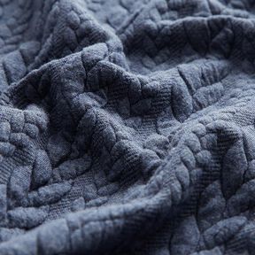 Jersey jacquard Cloqué Torsades – bleu jean, 