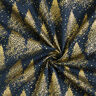 Tissu en coton Popeline Sapins avec poussière d’or – bleu nuit/or,  thumbnail number 3