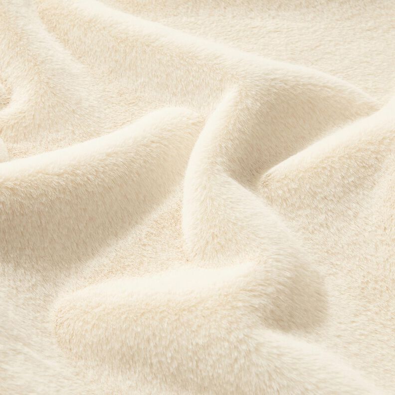 Tissu en velours avec envers fausse fourrure – crème,  image number 7