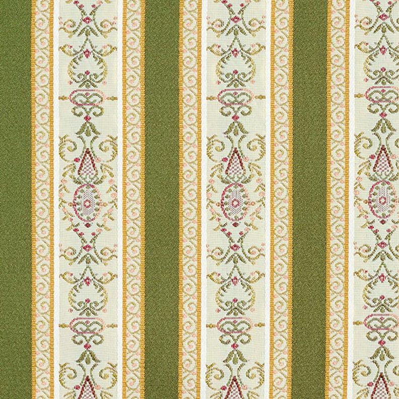 Tissu d’ameublement jacquard Rayures Biedermeier – crème/olive,  image number 1