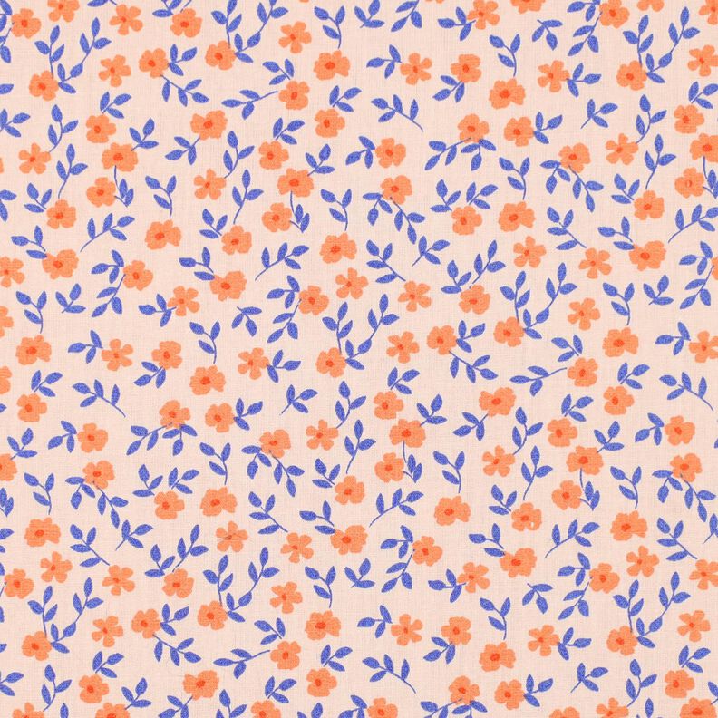 GOTS Popeline coton Streublümchen | Poppy Fabrics – nature/orange pêche, image number 1
