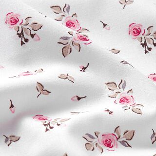 Popeline coton Petites roses – écru, 