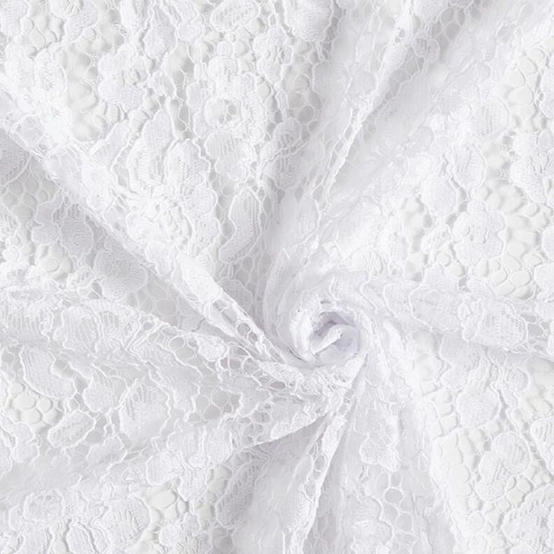 Dentelle bordée de fleurs – blanc,  image number 4