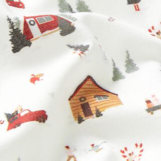 Tissu en coton Cretonne Village d'hiver – écru, 