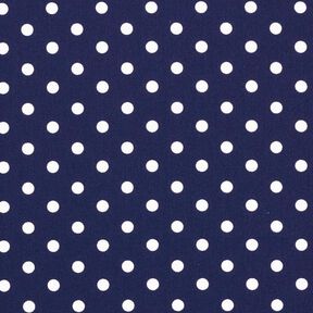 Popeline coton Grands pois – bleu marine/blanc, 