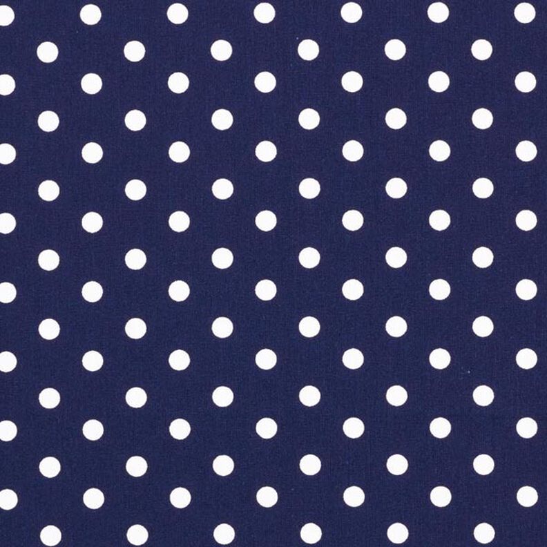 Popeline coton Grands pois – bleu marine/blanc,  image number 1