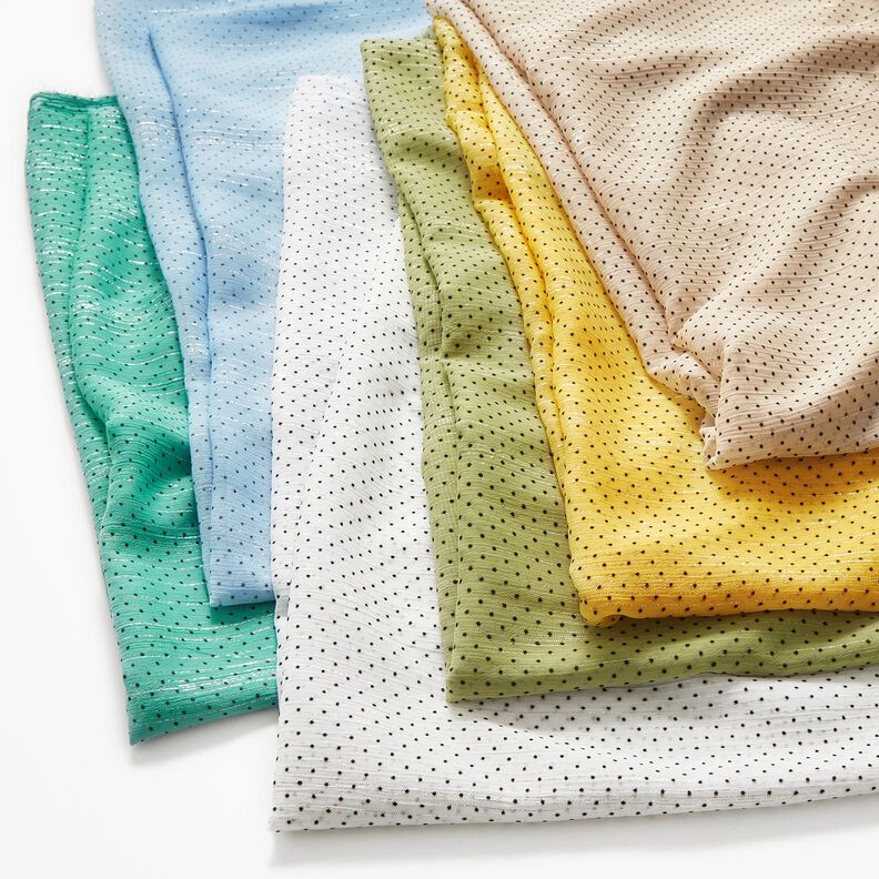 Mousseline Rayures et pois paillet&eacute;s &ndash; vert,  image number 7