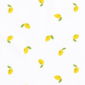 Popeline coton Citrons – blanc, 