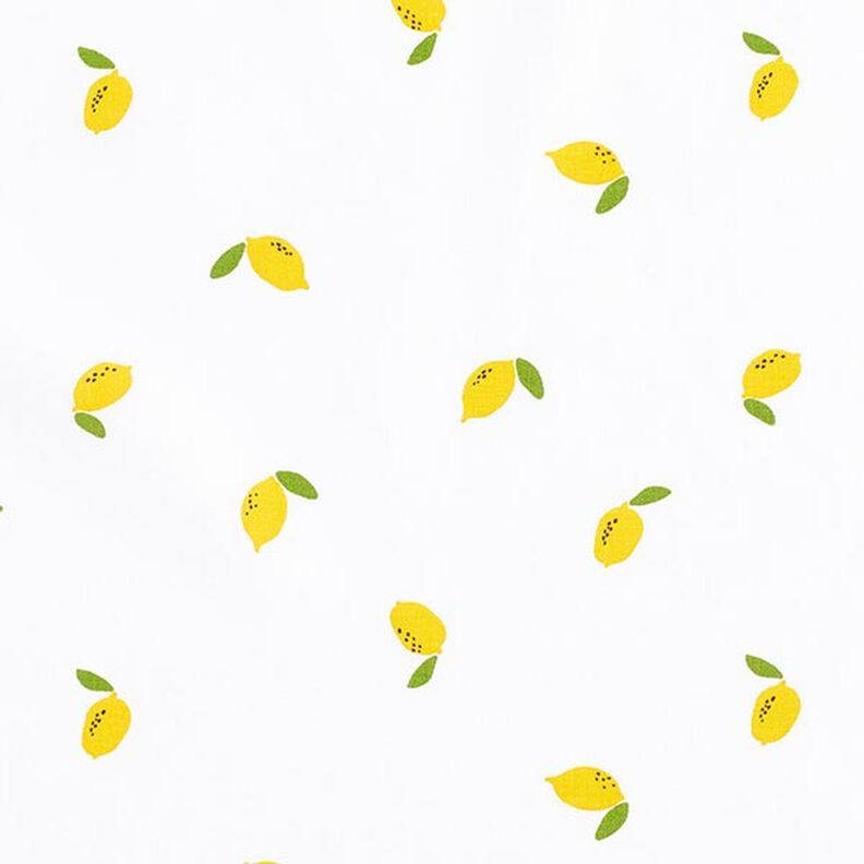Popeline coton Citrons – blanc,  image number 1