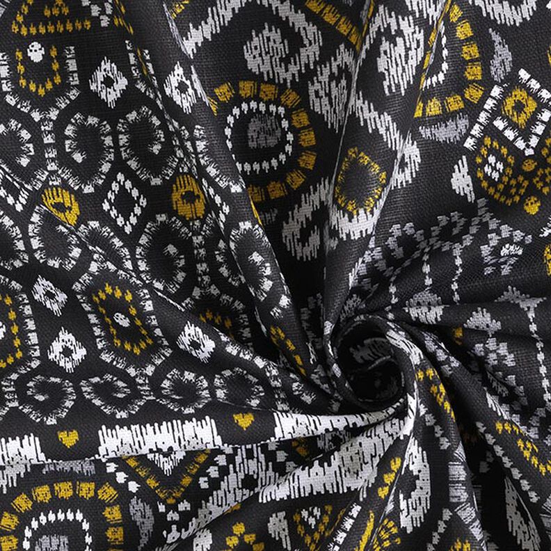 Tissu de décoration Semi-panama Ethnique moderne – noir,  image number 3