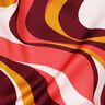 Satin de coton Vagues rétro | Poppy Fabrics – rouge bordeaux/jaune curry,  thumbnail number 2