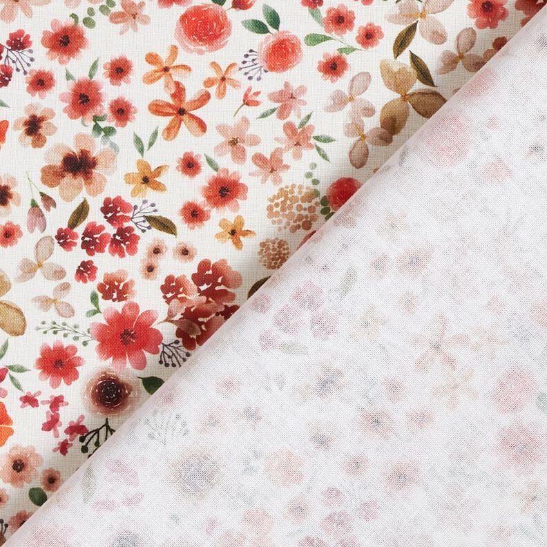 Tissu en coton Cretonne pétales de rose – ivoire/homard,  image number 4