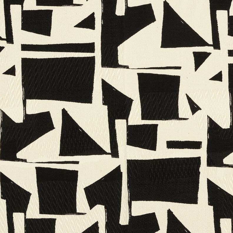 Tissu de décoration Jacquard Texture abstraite – noir/écru,  image number 1