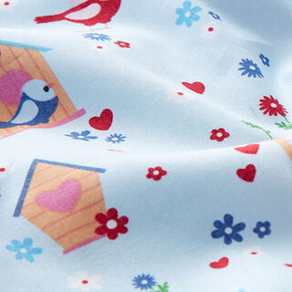 Popeline coton Nichoirs – bleu bébé, 