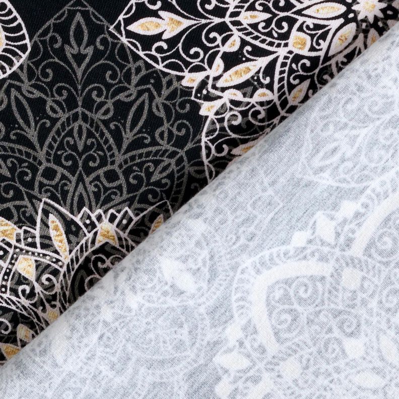 Jersey coton Mandalas | Glitzerpüppi – noir/argent,  image number 4