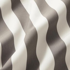 Tissu d’extérieur Canvas Blockstreifen – gris pierre/ivoire, 