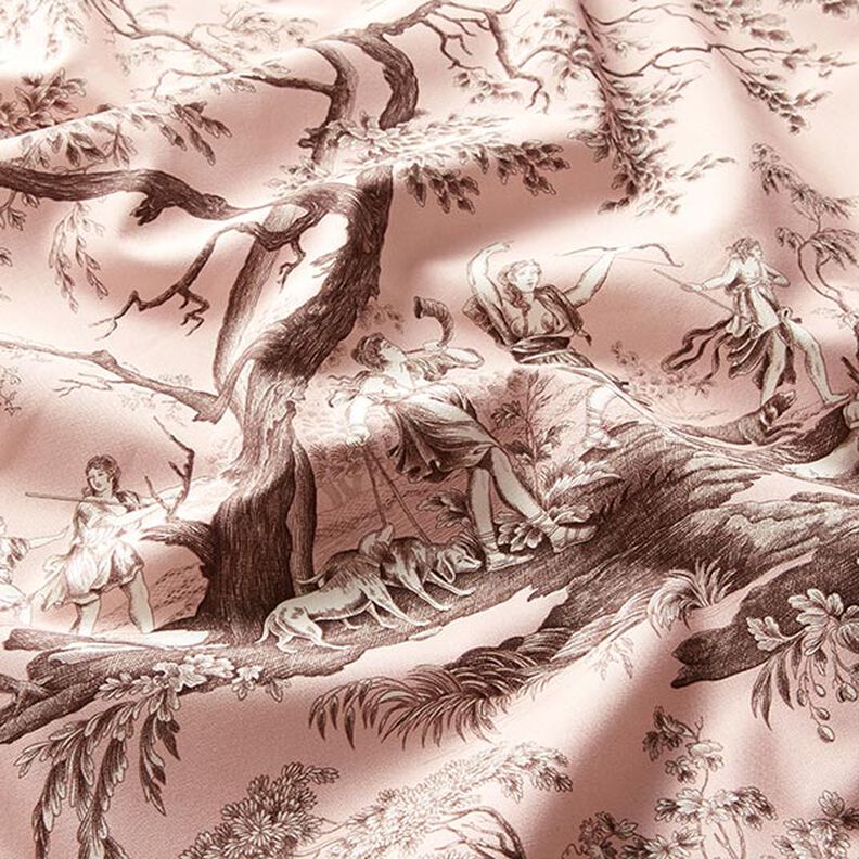 Tissu de décoration Canvas Antiquités 280 cm – rose clair/marron,  image number 2