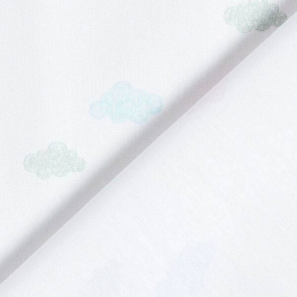 GOTS popeline coton aspect griffonnage nuages | Tula – blanc,  image number 4