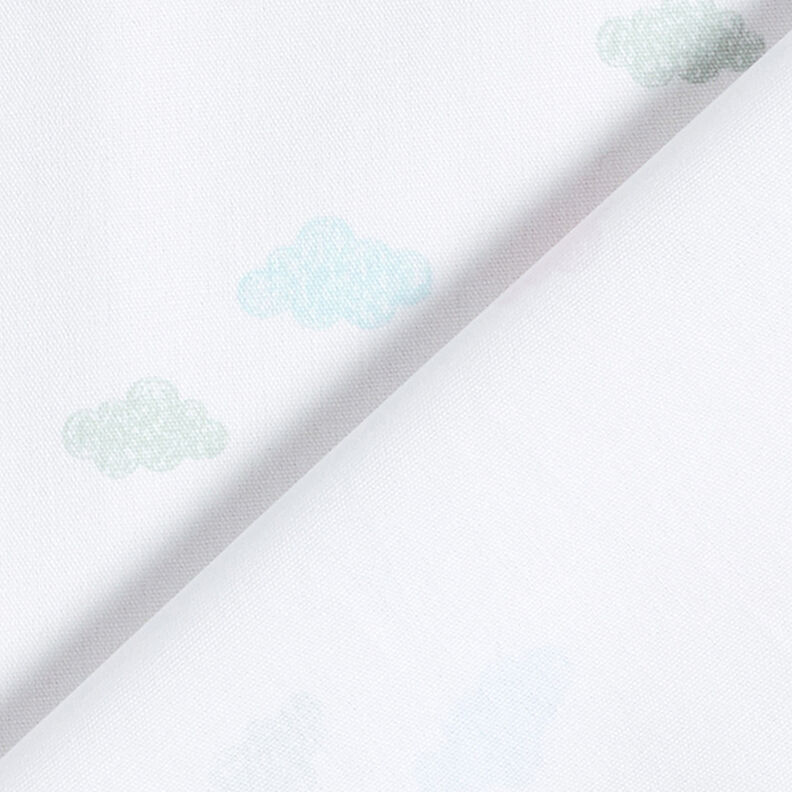 GOTS popeline coton aspect griffonnage nuages | Tula – blanc,  image number 4