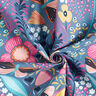 Tissu en coton Cretonne Papillons et fleurs – gris bleu/rose vif,  thumbnail number 3