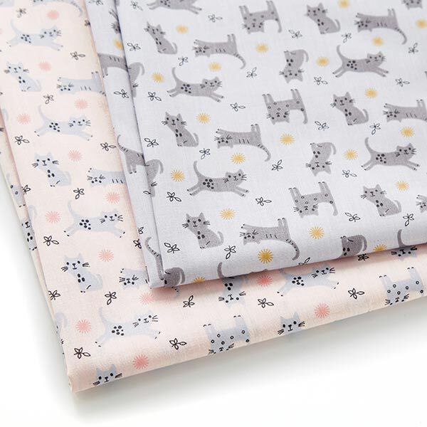 Tissu en coton Cretonne Chatons – gris clair, image number 5