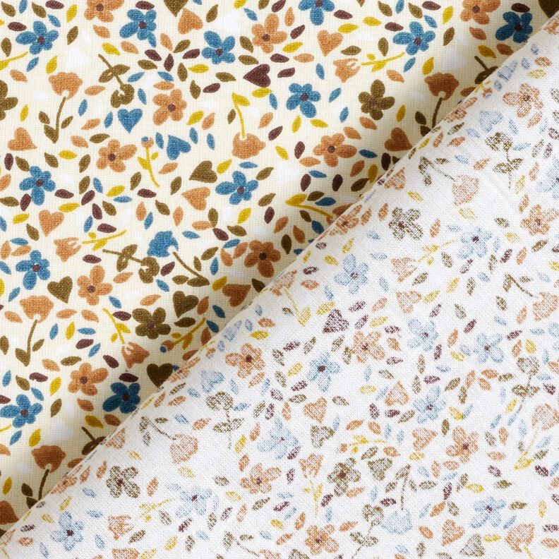 Tissu en coton Cretonne fleurs éparpillées – beige clair/marron clair,  image number 4