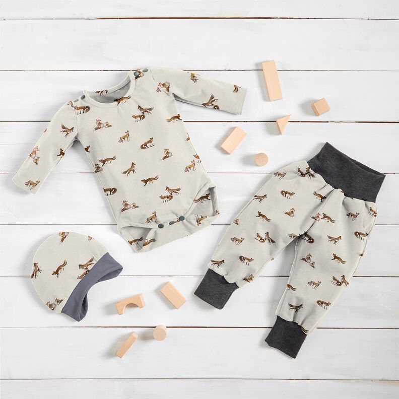 Jersey coton Renard en aquarelle  – blanc,  image number 6