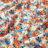 Tissu viscose fleurs mouchetées – terre cuite/bleu,  thumbnail number 2