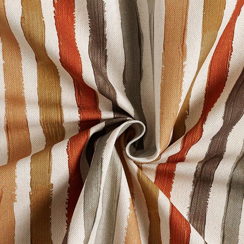 Tissu de décoration Semi-panama rayures peintes – nature/marron,  image number 3