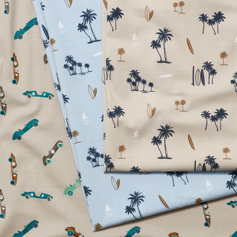 Jersey coton Sentiment d'Hawaï – bleu argenté,  image number 5