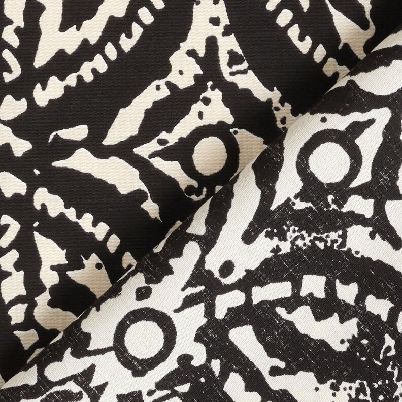 Tissu pour chemisier à grand motif abstrait – noir/blanc, image number 5