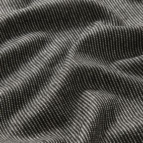 Tissu pour pantalon en mélange de laine, à rayures – noir/blanc, 