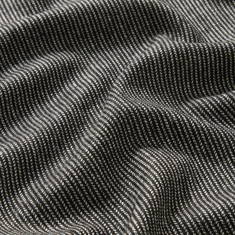 Tissu pour pantalon en mélange de laine, à rayures – noir/blanc,  image number 2